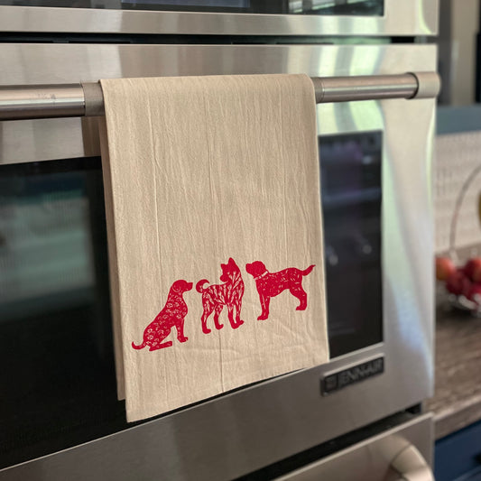 "Farm Dog" Kitchen Towel in Black or Red