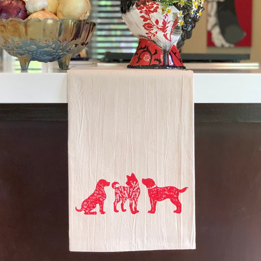 "Farm Dog" Kitchen Towel in Black or Red